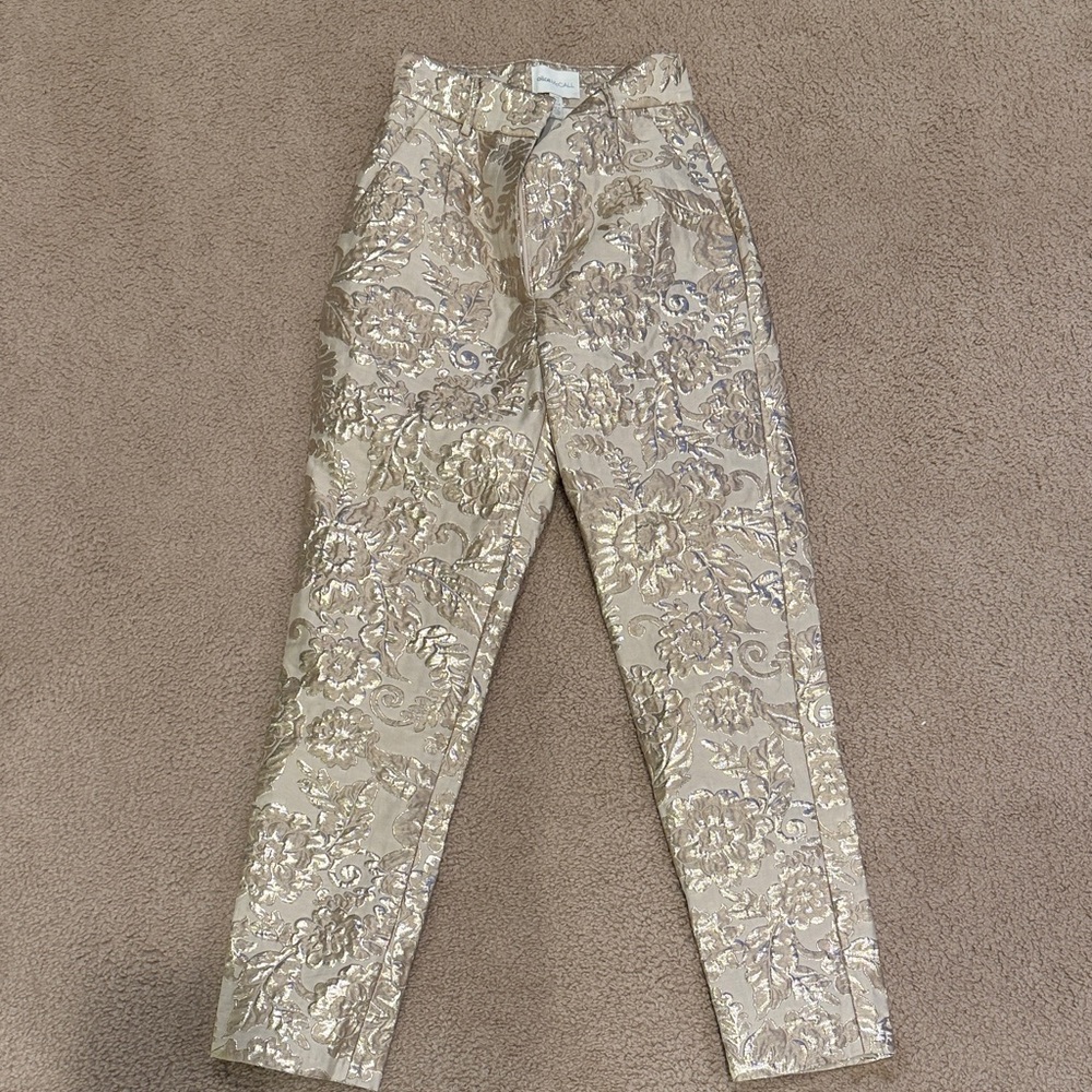 Alice McCall Beige and Cream Floral Trousers